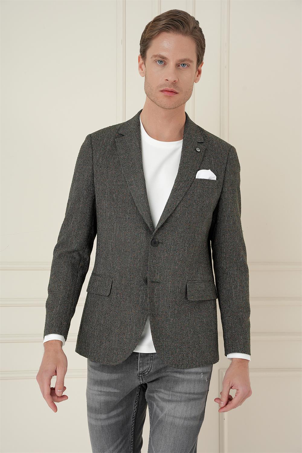 C 692 Slim Fit Haki Spor Ceket