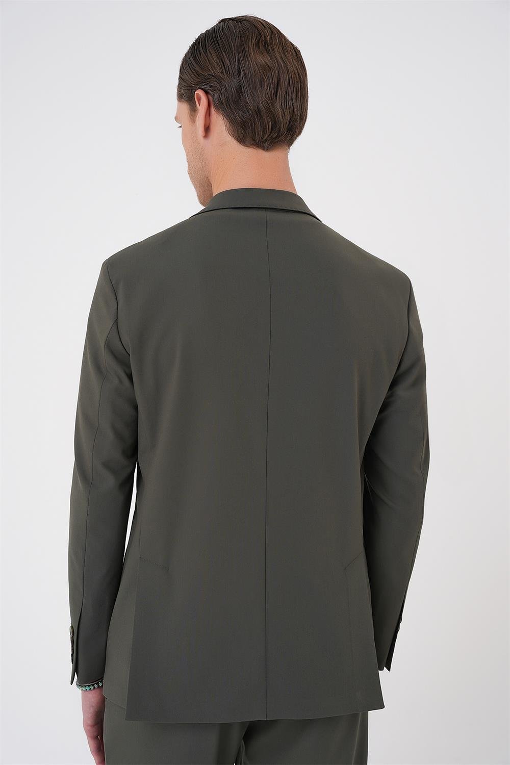 C 707 Comfort Fit Mono Yaka Torba Cep Casual Haki Ceket