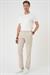 Comfort Beli Lastikli Rayon Karışımlı Krem Jogger Pantolon  P 1194