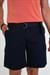Comfort Fit Beli Kemerli Kargo Cep Pamuk Casuel Lacivert Şort Bermuda 039 