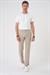 Comfort Fit Beli Lastikli Bej Jogger Pantolon  P 1183