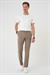 Comfort Fit Beli Lastikli Dokulu Koyu Bej Jogger Pantolon  P 1186