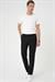 Comfort Fit Beli Lastikli Dokulu Siyah Jogger Pantolon  P 1186