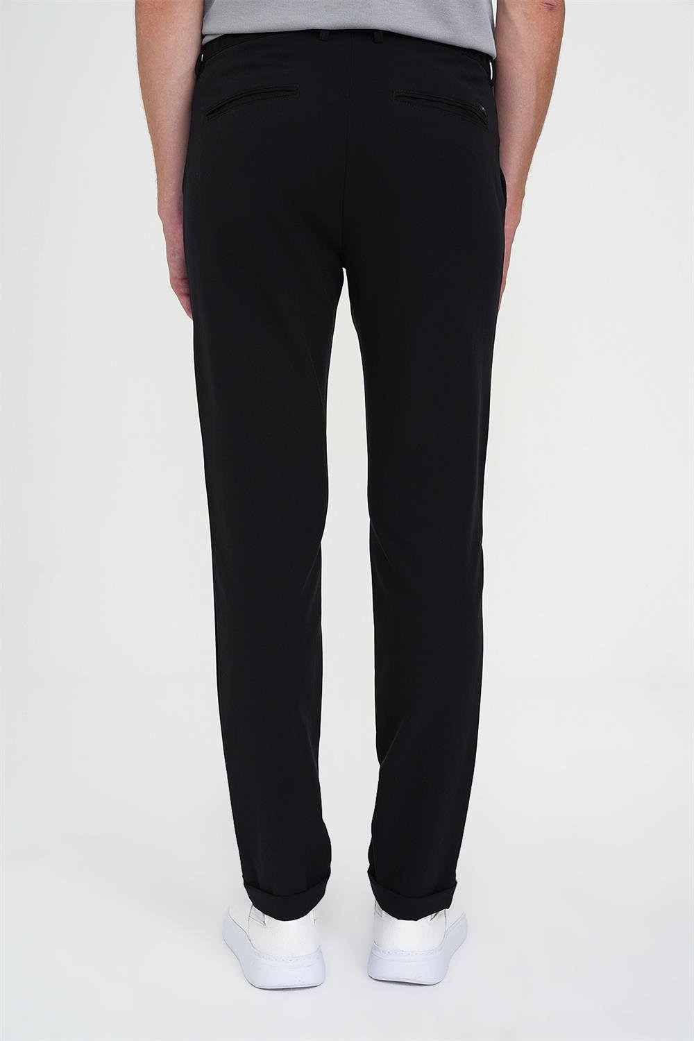 Comfort Fit Beli Lastikli Esnek Siyah Spor Pantolon P 1189