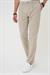 Comfort Fit Beli Lastikli Pileli Bej Jogger Pantolon  P 1182