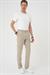 Comfort Fit Beli Lastikli Pileli Bej Jogger Pantolon  P 1182