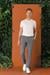 Comfort Fit Beli Lastikli Pötikareli Casuel Füme Pantolon P 1149