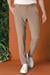 Comfort Fit Beli Lastikli Pötikareli Casuel Bej Pantolon P 1149