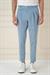 Comfort Fit Beli Tokalı Çift Pileli Havacı Mavi Jogger Pantolon P 1172
