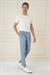 Comfort Fit Beli Tokalı Çift Pileli Havacı Mavi Jogger Pantolon P 1172