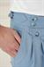 Comfort Fit Beli Tokalı Çift Pileli Havacı Mavi Jogger Pantolon P 1172