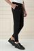 Comfort Fit Beli Tokalı Çift Pileli Siyah Jogger Pantolon P 1172