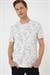 Comfort Fit Bisiklet Yaka Batik Görünmlü Kısa Kol Casual Ekru Tişört Ts 905