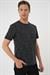 Comfort Fit Bisiklet Yaka Batik Görünmlü Kısa Kol Casual Siyah Tişört Ts 905