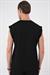Comfort Fit Bisiklet Yaka Esnek Pamuk Kolsuz Spor Siyah Tişört Ts 898