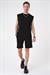 Comfort Fit Bisiklet Yaka Esnek Pamuk Kolsuz Spor Siyah Tişört Ts 898