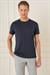 Comfort Fit Bisiklet Yaka Esnek Pamuk Casuel Lacivert Tişört Ts 885