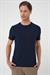 Comfort Fit Bisiklet Yaka Kabartma Desenli Casuel Lacivert Tişört Ts 899