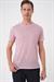 Comfort Fit Bisiklet Yaka Viskon Karışımlı Casual Açık Pembe Tişört Ts 902