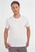 Comfort Fit Bisiklet Yaka Viskon Karışımlı Casual Ekru Tişört Ts 902