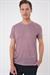 Comfort Fit Bisiklet Yaka Viskon Karışımlı Casual Gül Kurusu Tişört Ts 902