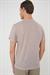 Comfort Fit Bisiklet Yaka Viskon Karışımlı Casual Kum Beji Tişört Ts 902