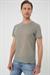 Comfort Fit Bisiklet Yaka Viskon Karışımlı Casual Açık Yeşil Tişört Ts 902