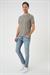 Comfort Fit Bisiklet Yaka Viskon Karışımlı Casual Açık Yeşil Tişört Ts 902