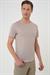 Comfort Fit Bisiklet Yaka Viskon Karışımlı Casual Kum Beji Tişört Ts 902