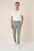Comfort Fit Çift Pileli Dokulu Esnek Pamuk Yeşil Pantolon P 1158