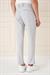 Comfort Fit Çift Pileli Dokulu Esnek Pamuk Gri Mavi Pantolon P 1158