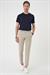 Comfort Fit Çift Pileli Dokulu Esnek Pamuk Bej Pantolon P 1158