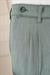 Comfort Fit Çift Pileli Dokulu Esnek Pamuk Yeşil Pantolon P 1158