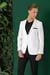 Comfort Fit Çift Yırtmaç %100 Keten Casuel Beyaz Ceket C 668