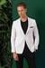 Comfort Fit Çift Yırtmaç %100 Keten Casuel Beyaz Ceket C 668