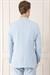 Comfort Fit Çift Yırtmaç Balıksırtı Dokuma Pamuk Casuel Mavi Ceket C 672
