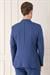 Comfort Fit Çift Yırtmaç İtalyan Çizgili Keten Casuel İndigo Ceket C 671