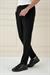 Comfort Fit Gofre Dokulu Beli Lastikli Pileli Siyah Jogger Pantolon P 1174