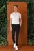Comfort Fit Gofre Kumaş Pileli Pamuk Casuel Siyah Pantolon P 1148