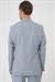 Comfort Fit Mono Yaka Çift Yırtmaç Torba Cep Kendinden Desenli Casual Gri Ceket C 705