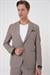 Comfort Fit Mono Yaka Çift Yırtmaç Torba Cep Gofre Kumaş Casual Vizon Ceket C 703