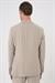 Comfort Fit Mono Yaka Çift Yırtmaç Torba Cep Kendinden Desenli Casual Bej Ceket C 706