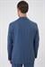 Comfort Fit Mono Yaka Çift Yırtmaç Torba Cep Kendinden Desenli Casual İndigo Ceket C 706