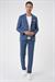 Comfort Fit Mono Yaka Çift Yırtmaç Torba Cep Kendinden Desenli Casual İndigo Ceket C 706