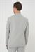 Comfort Fit Mono Yaka Çift Yırtmaç Torba Cep Kendinden Desenli Casual Gri Ceket C 706