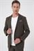 Comfort Fit Mono Yaka Torba Cep Casual Toprak Ceket C 707