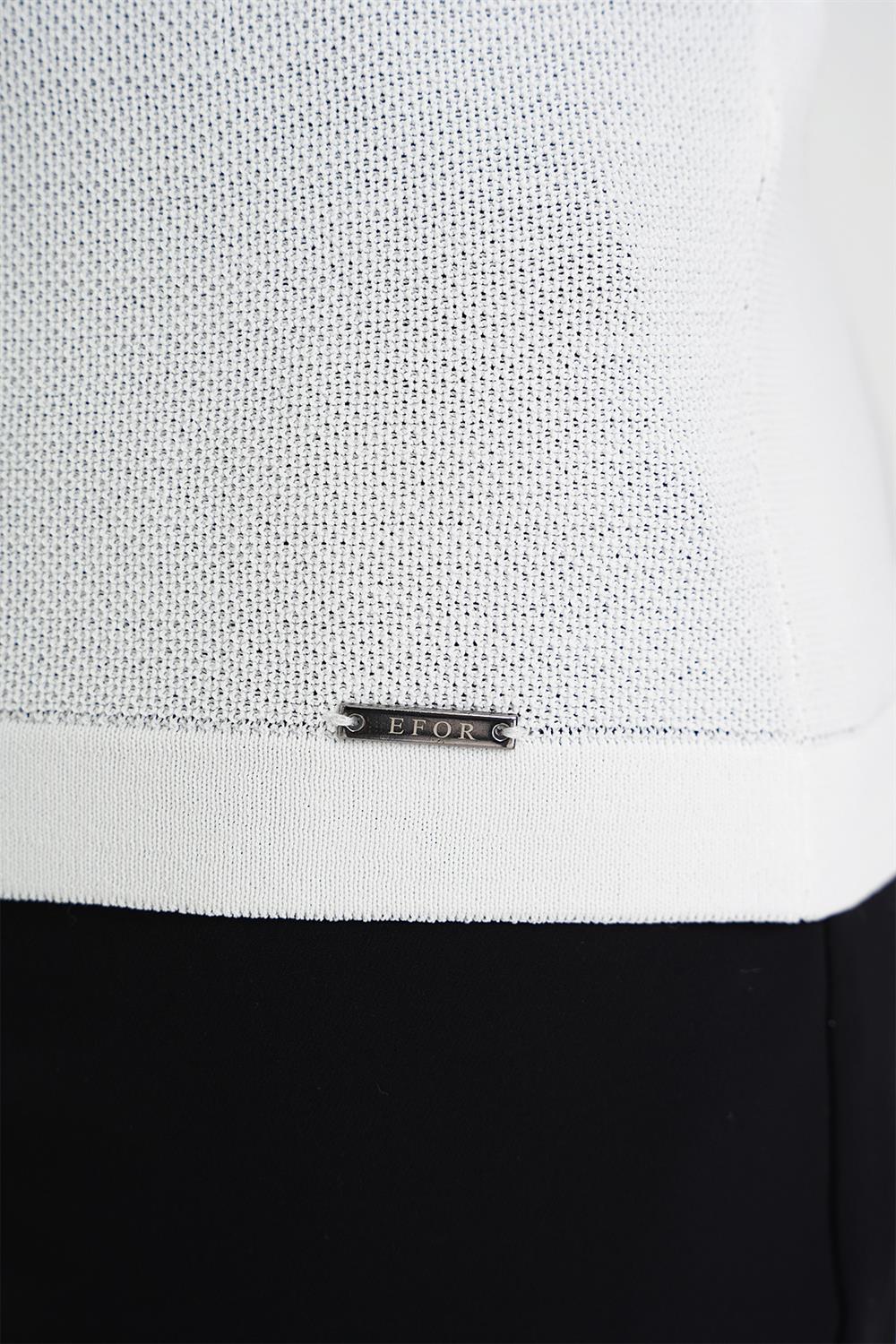 Comfort Fit Polo Yaka Kısa Kollu Ekru Triko Tr 883