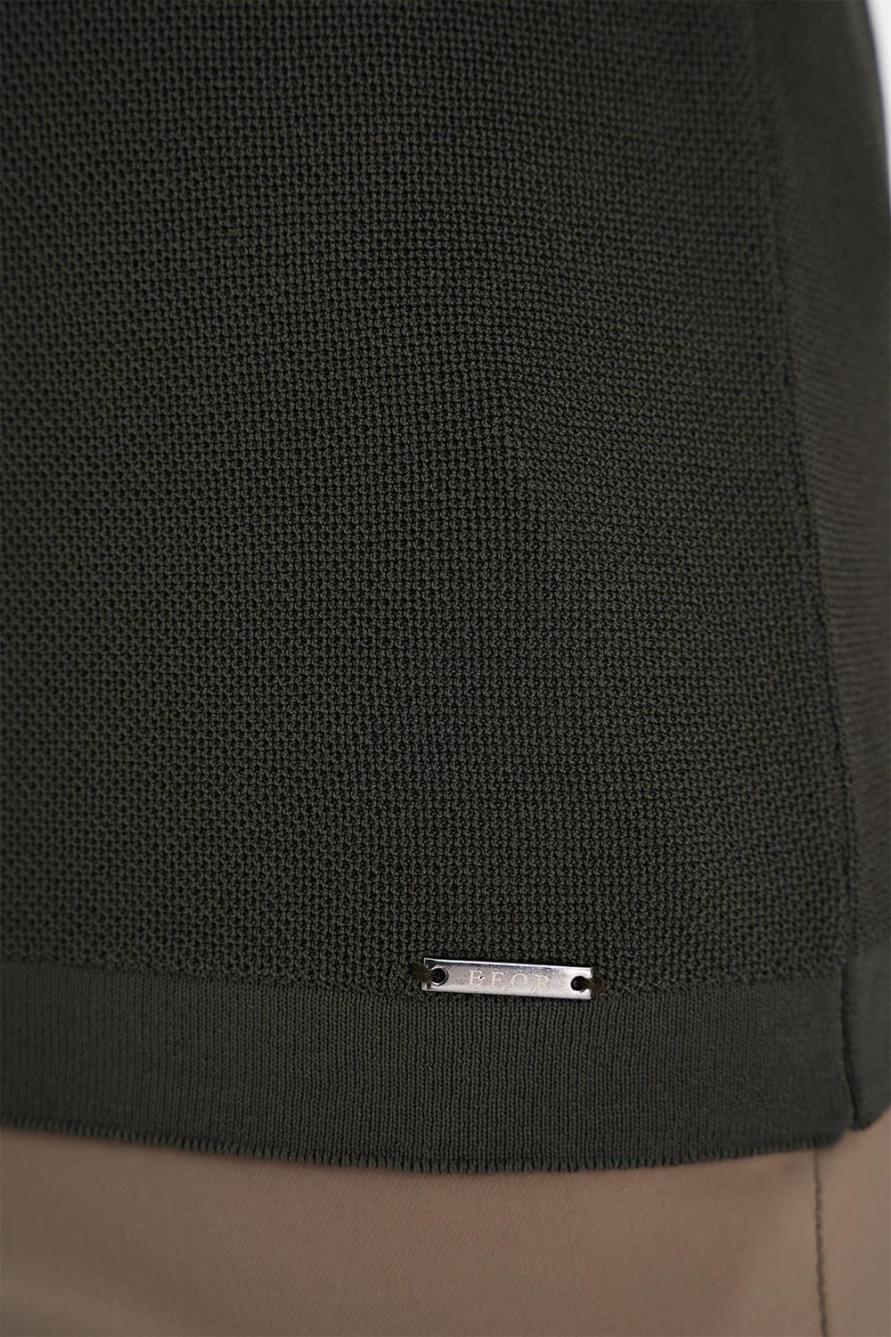 Comfort Fit Polo Yaka Kısa Kollu Haki Triko Tr 883