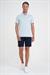 Comfort Fit Polo Yaka Modal Karışım Kısa Kol Casual Mavi Tişört Ts 903