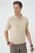 Comfort Fit Polo Yaka Pamuklu Kısa Kol Casuel Bej Triko Tişört Tr 880